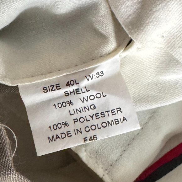 Men's Tommy Hilfiger Tan Suit SZ 40L 33W 100% Wool - Picture 12 of 13